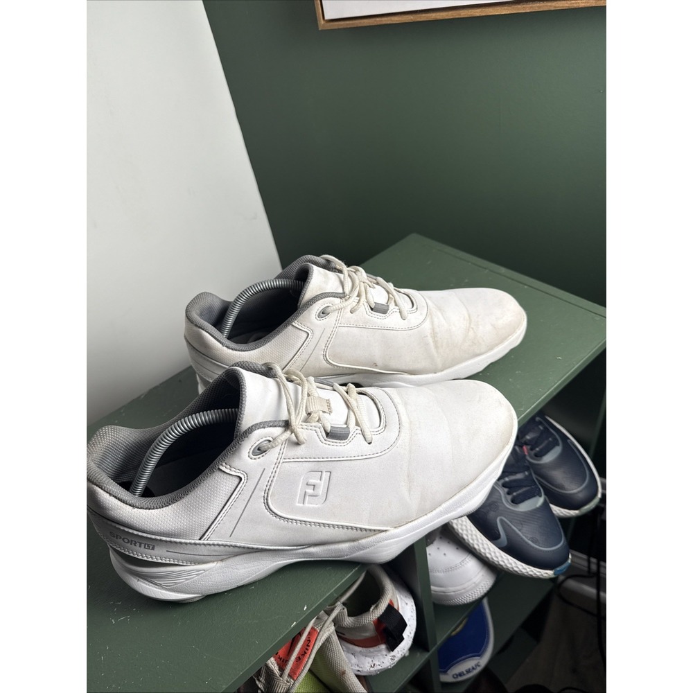 Footjoy Sport LT Mens Size 11.5 M Golf Shoes Spikes 58084 White Gray
